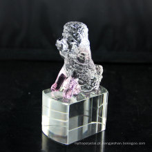 Barato venda quente top quality crystal dog estátua de vidro mini dog figurines atacado